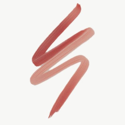 Two swatches of pink lipstick on a white background