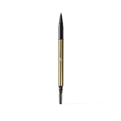 Eyebrow pencil with gold and black design on a white background (Natural brown)