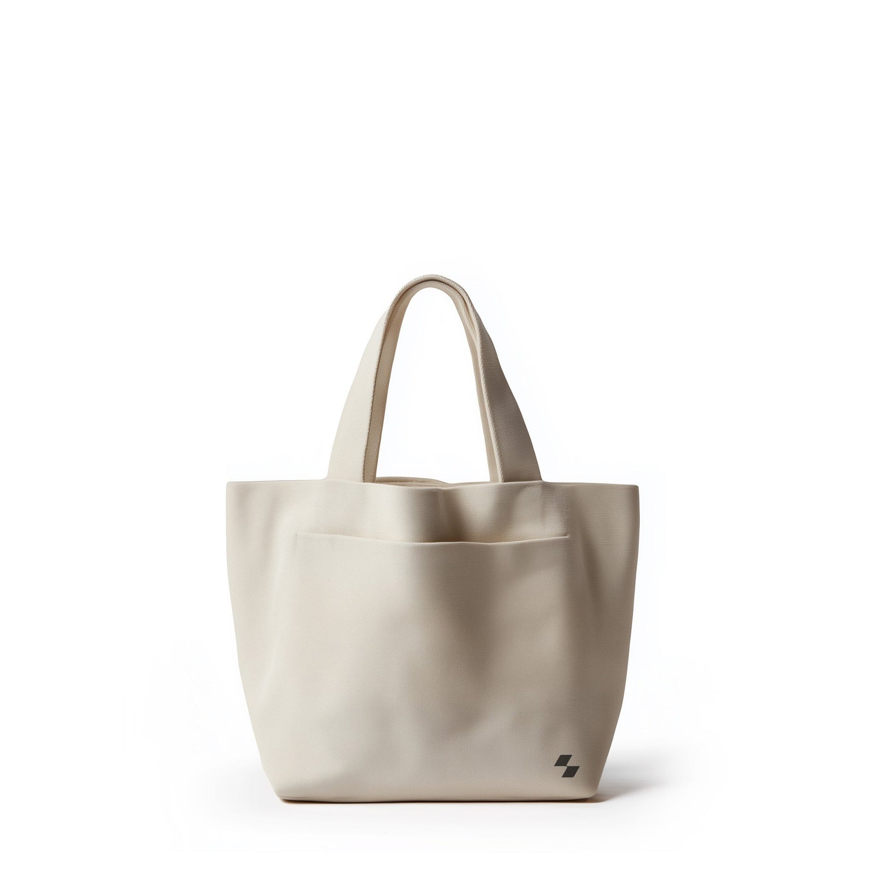 Beige tote bag on a white background
