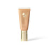 Cosmetic tube with gold cap on a white background (Beige)