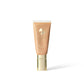 Cosmetic tube with gold cap on a white background (Beige)