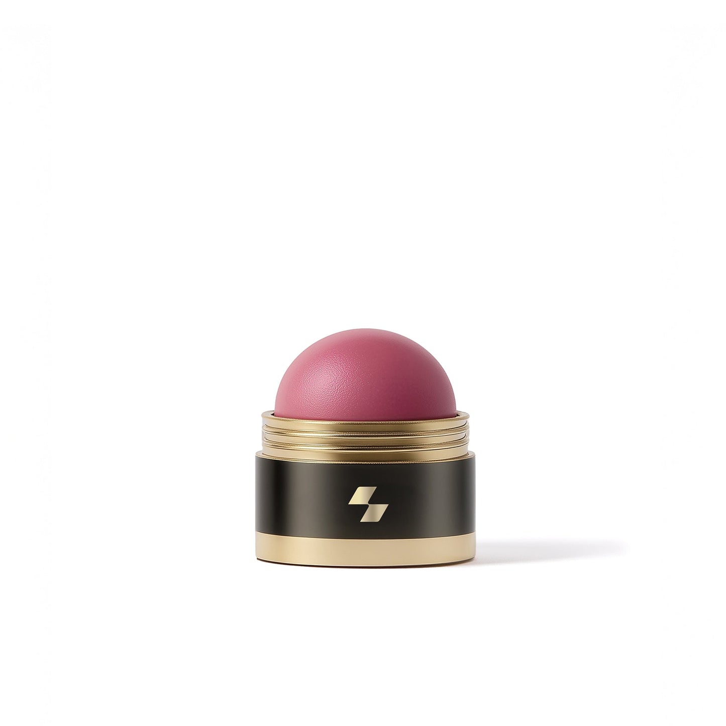 Pink makeup stick with gold and black packaging on a white background (Pink)