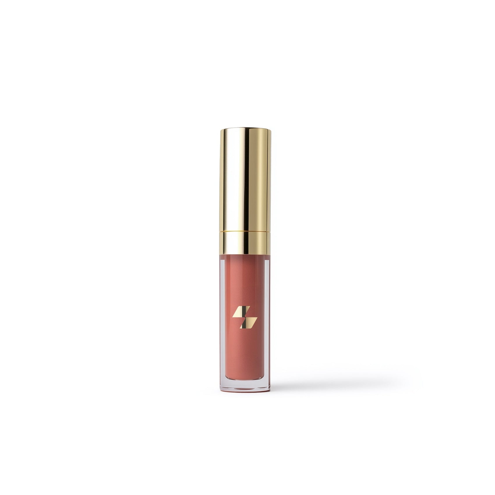 Lip gloss with gold cap on a white background (Light Orange)