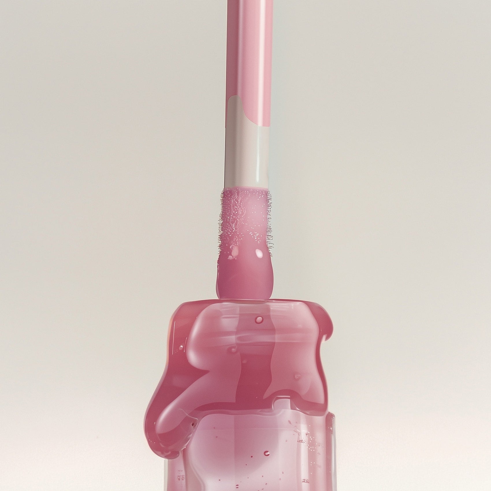 Pink cleaning brush with a handle on a light gray background (Light Pink)
