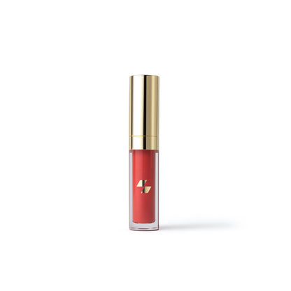 Lip tint with gold cap on a white background (Orange)