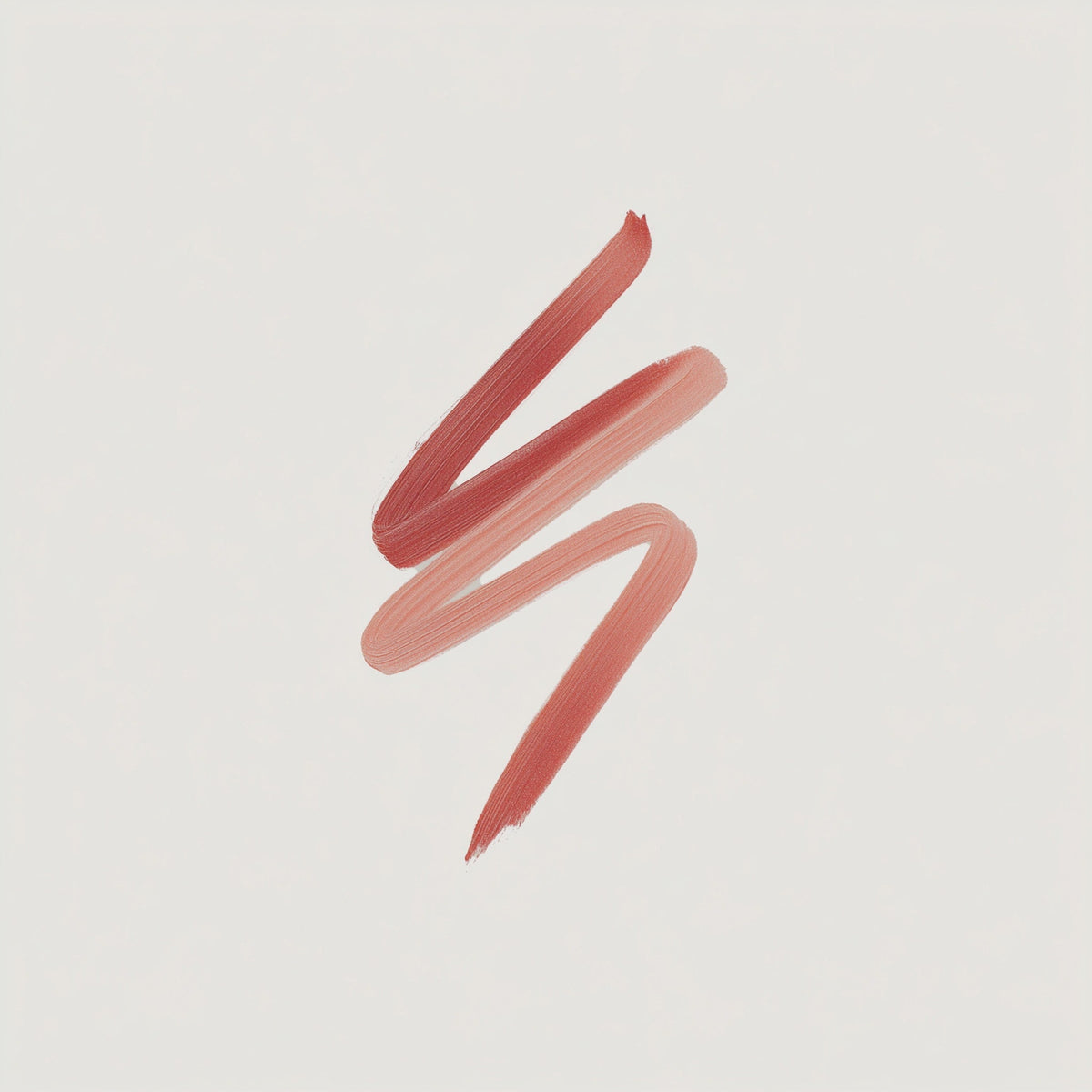 Three swatches of pink lipstick on a light beige background (Red)